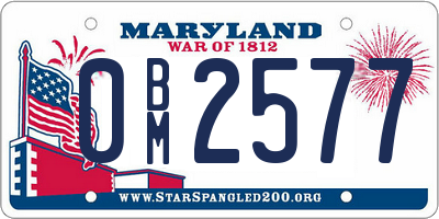MD license plate 0BM2577