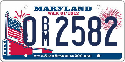 MD license plate 0BM2582