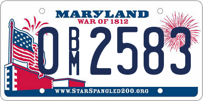 MD license plate 0BM2583