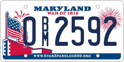 MD license plate 0BM2592