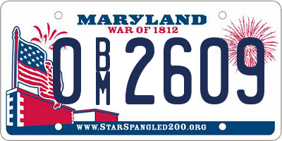 MD license plate 0BM2609