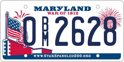 MD license plate 0BM2628