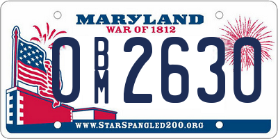MD license plate 0BM2630