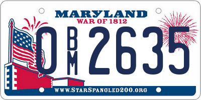 MD license plate 0BM2635