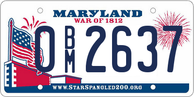 MD license plate 0BM2637