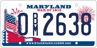 MD license plate 0BM2638