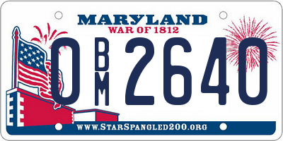MD license plate 0BM2640