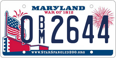 MD license plate 0BM2644