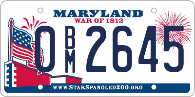 MD license plate 0BM2645