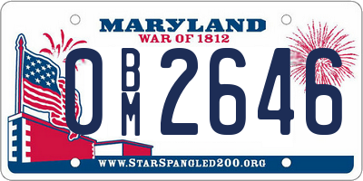 MD license plate 0BM2646