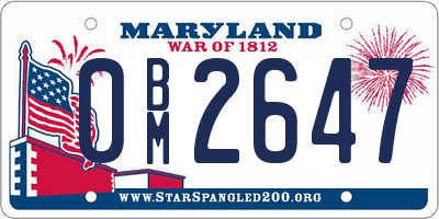 MD license plate 0BM2647