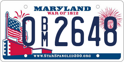 MD license plate 0BM2648