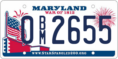 MD license plate 0BM2655