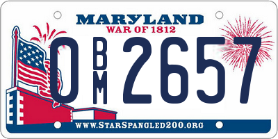 MD license plate 0BM2657