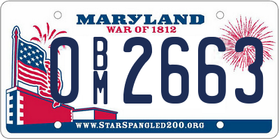 MD license plate 0BM2663