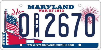 MD license plate 0BM2670