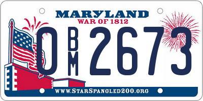 MD license plate 0BM2673