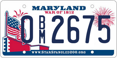 MD license plate 0BM2675