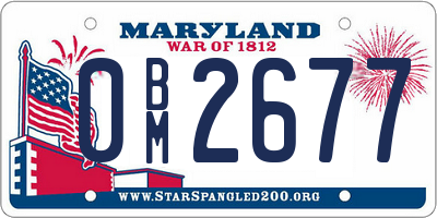 MD license plate 0BM2677