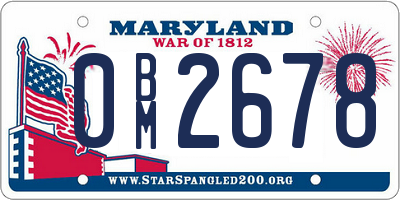 MD license plate 0BM2678