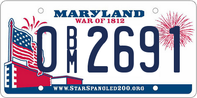 MD license plate 0BM2691