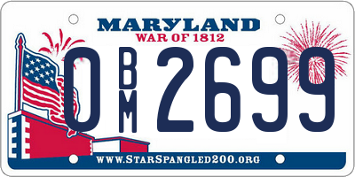 MD license plate 0BM2699
