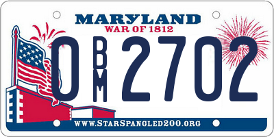 MD license plate 0BM2702