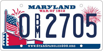 MD license plate 0BM2705