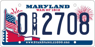 MD license plate 0BM2708