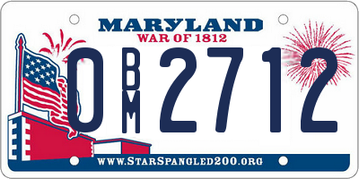 MD license plate 0BM2712