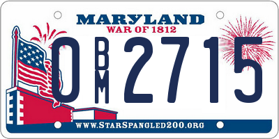 MD license plate 0BM2715