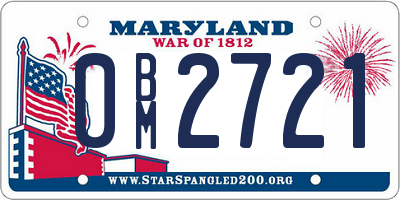 MD license plate 0BM2721