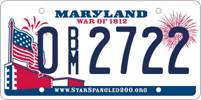 MD license plate 0BM2722