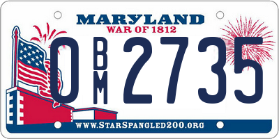 MD license plate 0BM2735