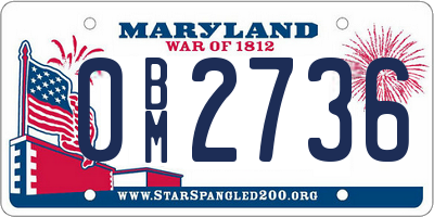 MD license plate 0BM2736