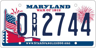 MD license plate 0BM2744