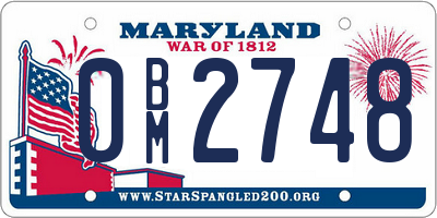 MD license plate 0BM2748