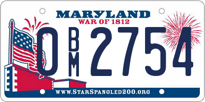 MD license plate 0BM2754