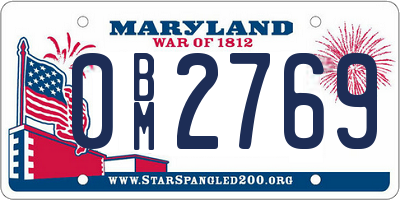 MD license plate 0BM2769