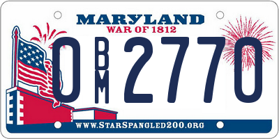 MD license plate 0BM2770