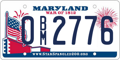 MD license plate 0BM2776
