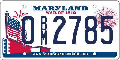 MD license plate 0BM2785