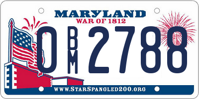 MD license plate 0BM2788