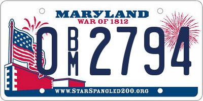 MD license plate 0BM2794