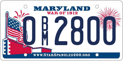 MD license plate 0BM2800