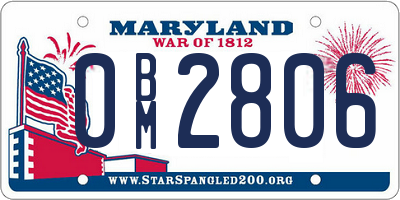 MD license plate 0BM2806
