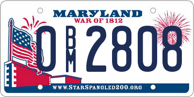 MD license plate 0BM2808
