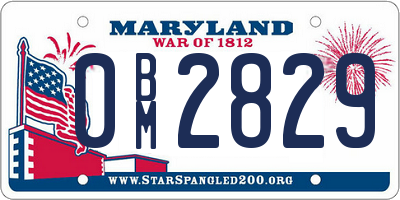 MD license plate 0BM2829
