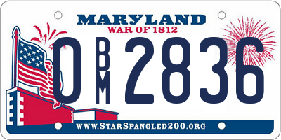 MD license plate 0BM2836