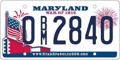 MD license plate 0BM2840